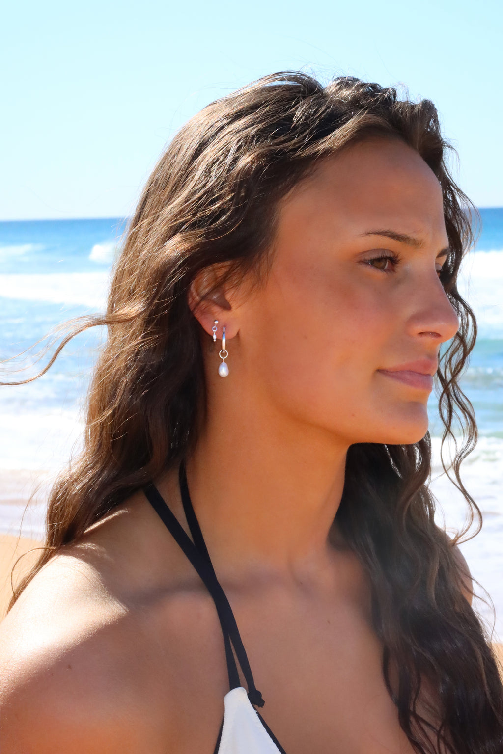 Ciel pearl hoops