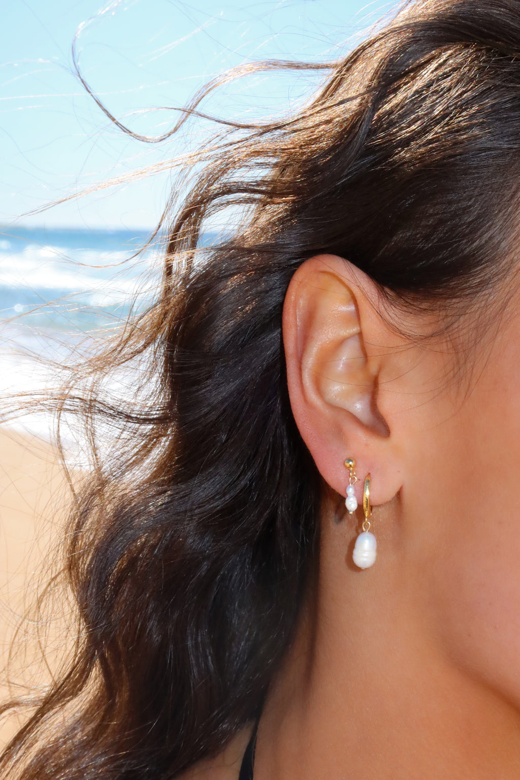 Skye Pearl Hoops